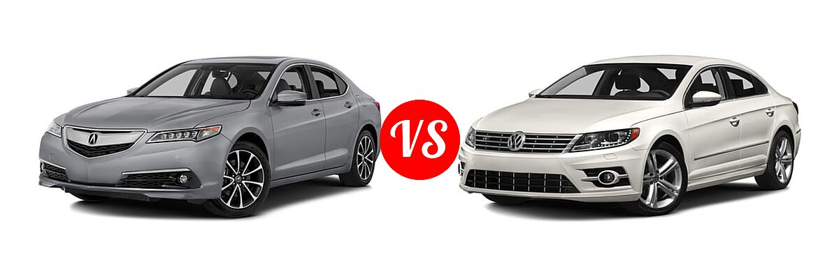 2016 Acura TLX Sedan V6 Advance vs. 2016 Volkswagen CC Sedan R-Line / R-Line Executive / R-Line Executive w/Carbon - Front Left Comparison