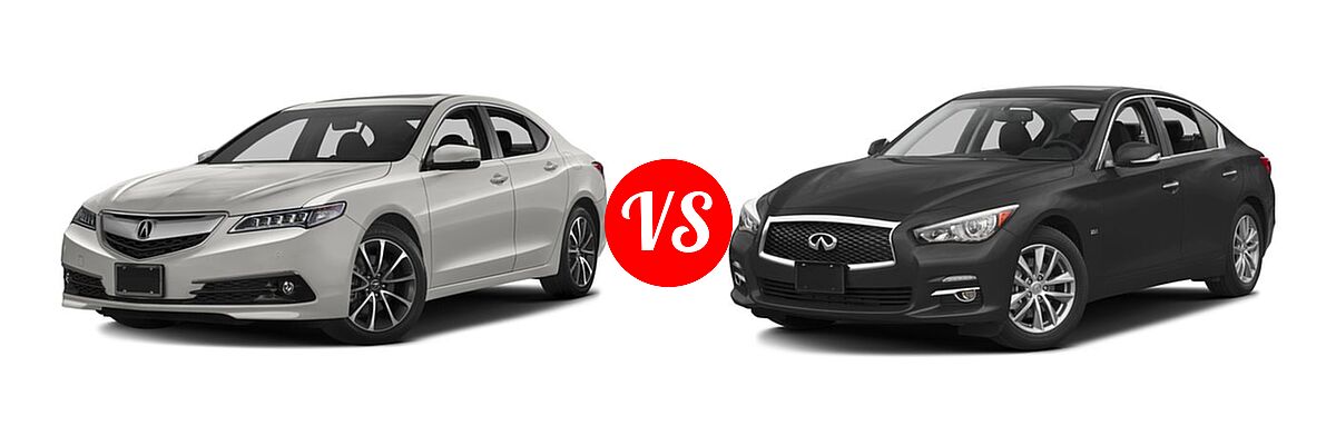 2016 Acura TLX Sedan V6 Advance vs. 2016 Infiniti Q50 Sedan 2.0t Premium / 3.0t Premium - Front Left Comparison