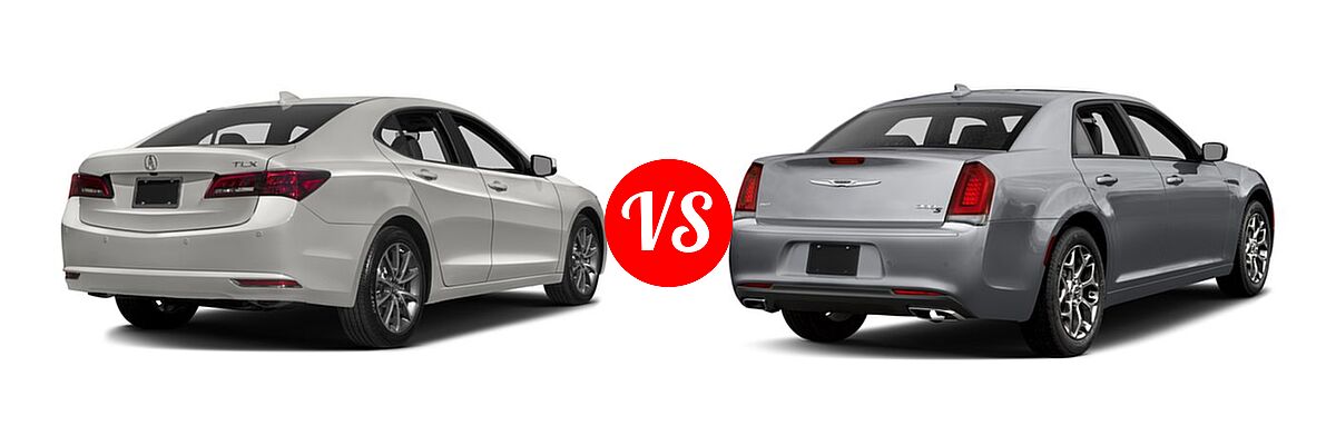 2016 Acura TLX Sedan V6 Advance vs. 2016 Chrysler 300 Sedan 300S Alloy Edition - Rear Right Comparison