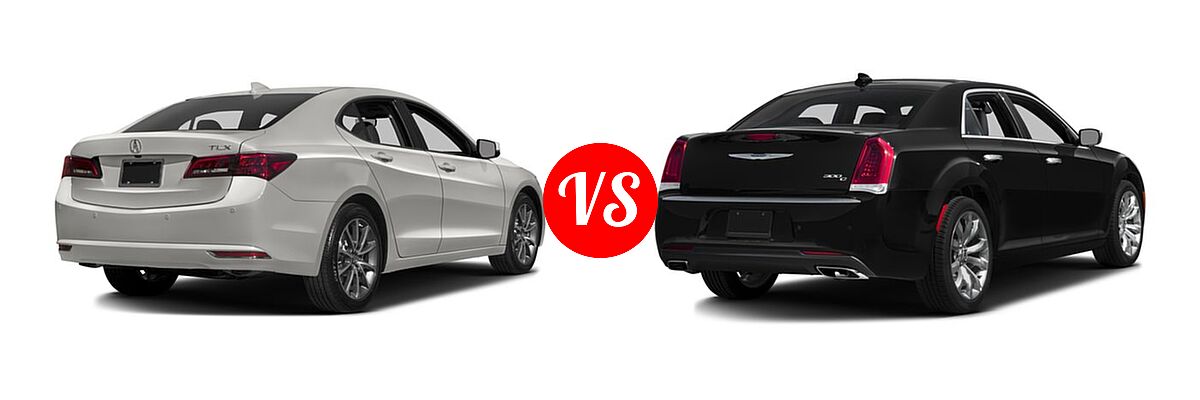 2016 Acura TLX Sedan V6 Advance vs. 2016 Chrysler 300 Sedan 300C Platinum - Rear Right Comparison