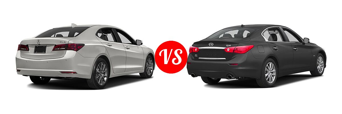2016 Acura TLX Sedan V6 Advance vs. 2016 Infiniti Q50 Sedan 2.0t Premium / 3.0t Premium - Rear Right Comparison