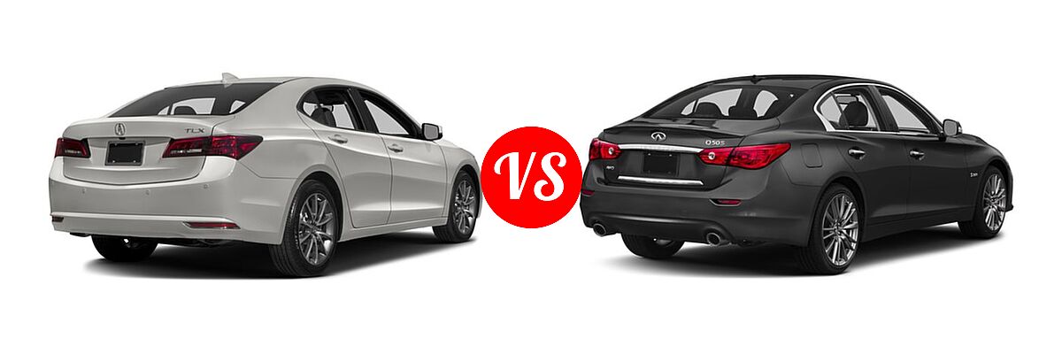 2016 Acura TLX Sedan V6 Advance vs. 2016 Infiniti Q50 Sedan 3.0t Sport - Rear Right Comparison