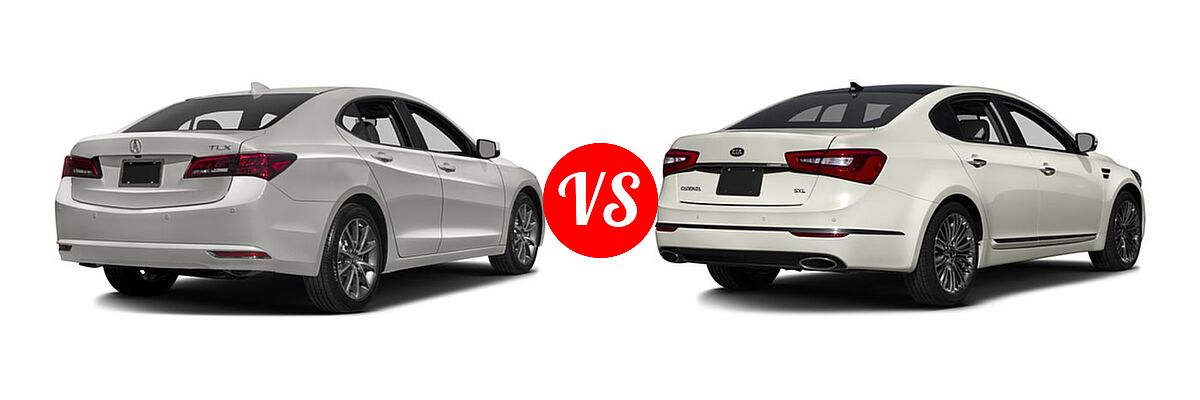 2016 Acura TLX Sedan V6 Advance vs. 2016 Kia Cadenza Sedan Limited - Rear Right Comparison