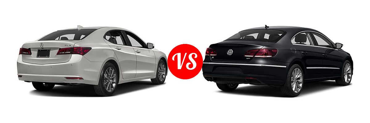 2016 Acura TLX Sedan V6 Advance vs. 2016 Volkswagen CC Sedan Sport / Trend / VR6 Executive 4Motion - Rear Right Comparison