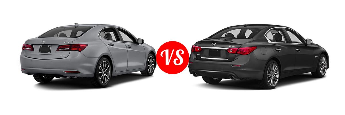 2016 Acura TLX Sedan V6 Advance vs. 2016 Infiniti Q50 Sedan 3.0t Sport - Rear Right Comparison
