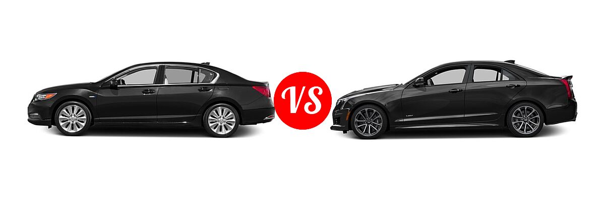 2016 Acura RLX Sedan Hybrid Hybrid Advance Pkg vs. 2016 Cadillac ATS-V Sedan 4dr Sdn - Side Comparison