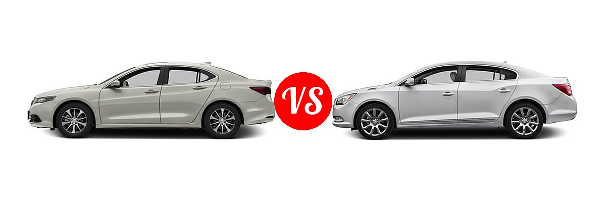 2016 Acura TLX Sedan 4dr Sdn FWD vs. 2016 Buick LaCrosse Sedan 4dr Sdn FWD / Leather / Premium I / Premium II / Sport Touring - Side Comparison
