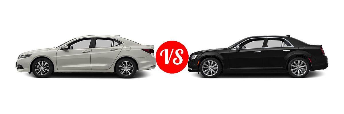2016 Acura TLX Sedan 4dr Sdn FWD vs. 2016 Chrysler 300 Sedan 300C Platinum - Side Comparison