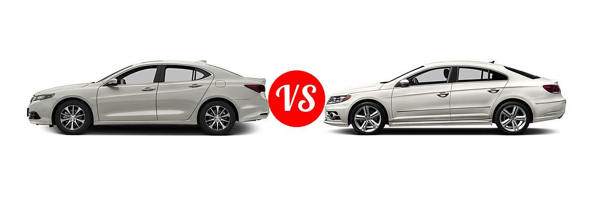 2016 Acura TLX Sedan 4dr Sdn FWD vs. 2016 Volkswagen CC Sedan R-Line / R-Line Executive / R-Line Executive w/Carbon - Side Comparison