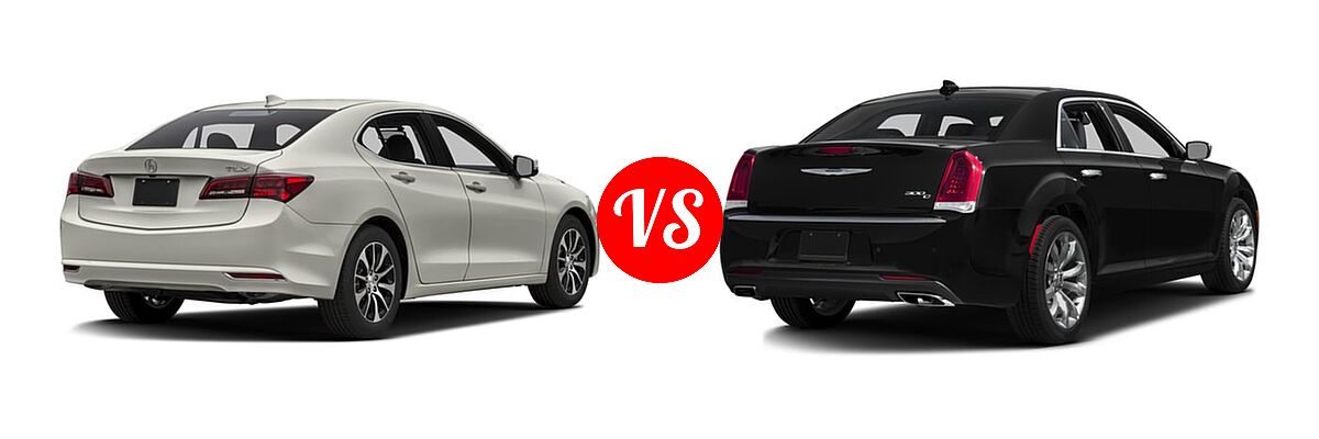 2016 Acura TLX Sedan 4dr Sdn FWD vs. 2016 Chrysler 300 Sedan 300C Platinum - Rear Right Comparison