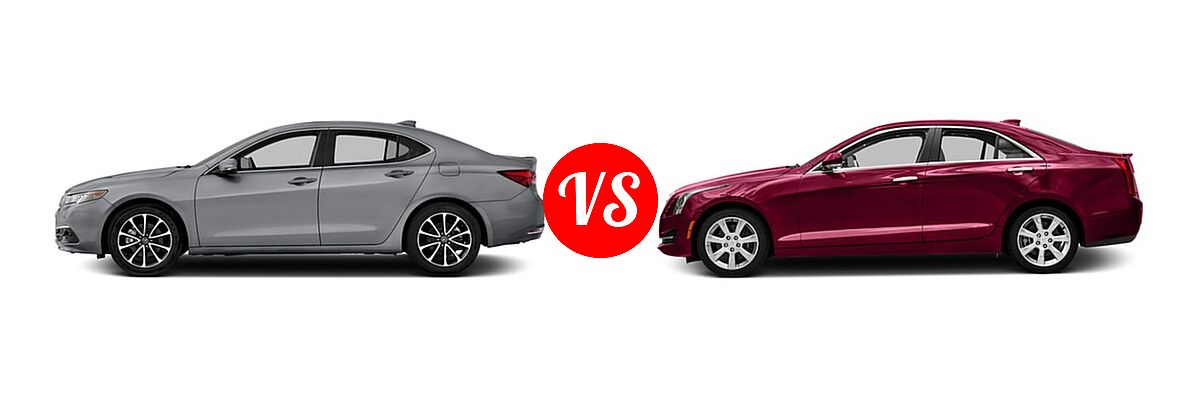 2016 Acura TLX Sedan V6 Advance vs. 2016 Cadillac ATS Sedan Luxury Collection RWD / Performance Collection RWD / Premium Collection RWD / Standard AWD - Side Comparison