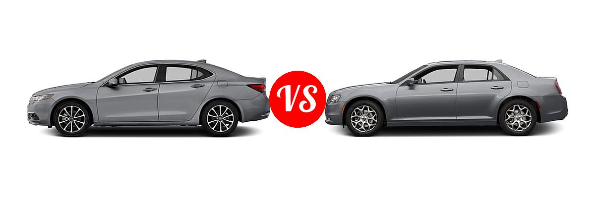 2016 Acura TLX Sedan V6 Advance vs. 2016 Chrysler 300 Sedan 300S Alloy Edition - Side Comparison
