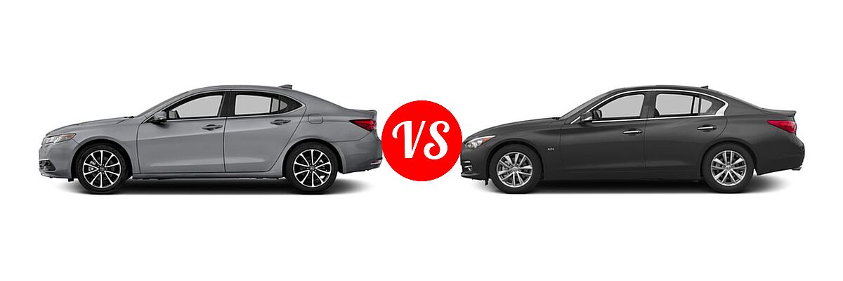 2016 Acura TLX Sedan V6 Advance vs. 2016 Infiniti Q50 Sedan 2.0t Premium / 3.0t Premium - Side Comparison