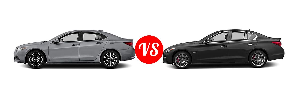 2016 Acura TLX Sedan V6 Advance vs. 2016 Infiniti Q50 Sedan 3.0t Sport - Side Comparison