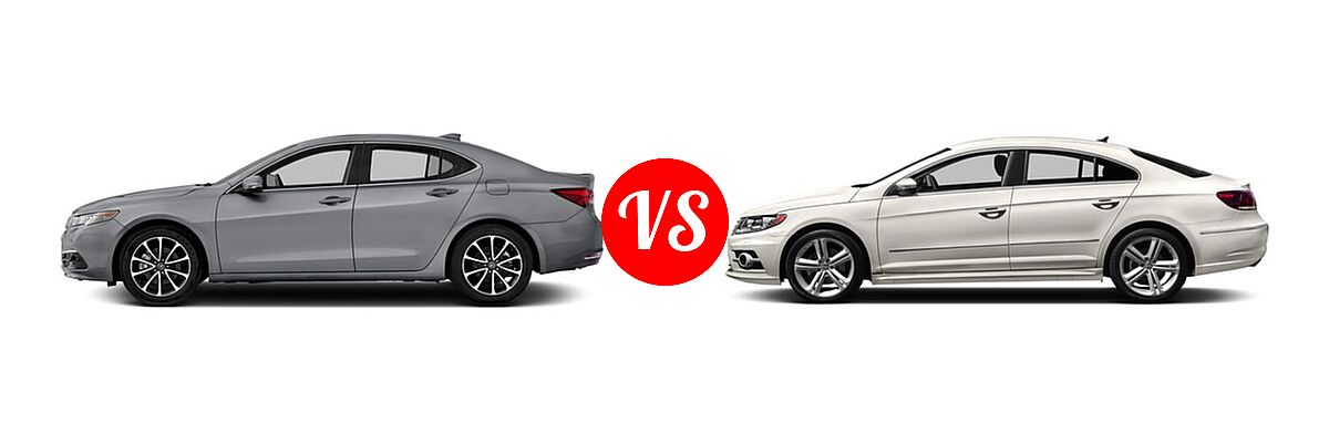 2016 Acura TLX Sedan V6 Advance vs. 2016 Volkswagen CC Sedan R-Line / R-Line Executive / R-Line Executive w/Carbon - Side Comparison