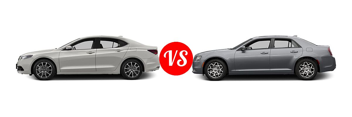 2016 Acura TLX Sedan V6 Advance vs. 2016 Chrysler 300 Sedan 300S Alloy Edition - Side Comparison