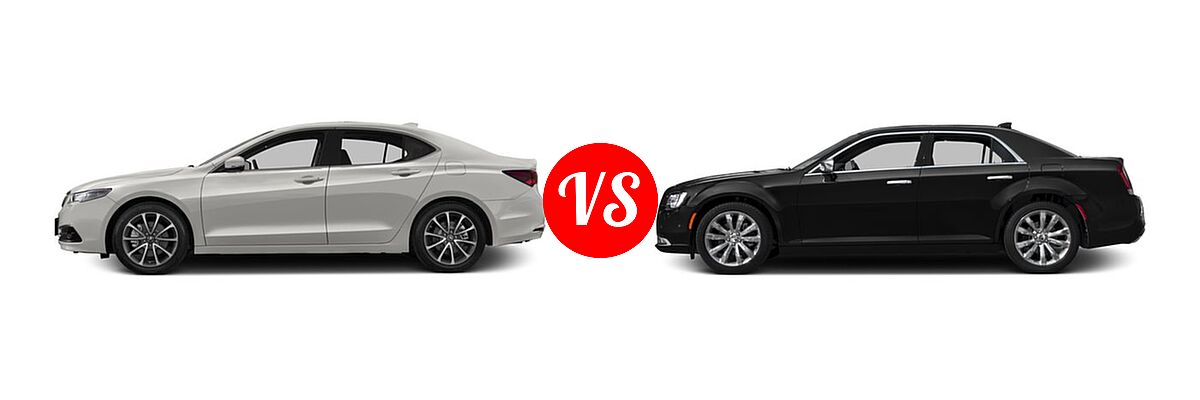 2016 Acura TLX Sedan V6 Advance vs. 2016 Chrysler 300 Sedan 300C Platinum - Side Comparison