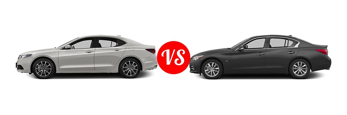 2016 Acura TLX Sedan V6 Advance vs. 2016 Infiniti Q50 Sedan 2.0t Premium / 3.0t Premium - Side Comparison