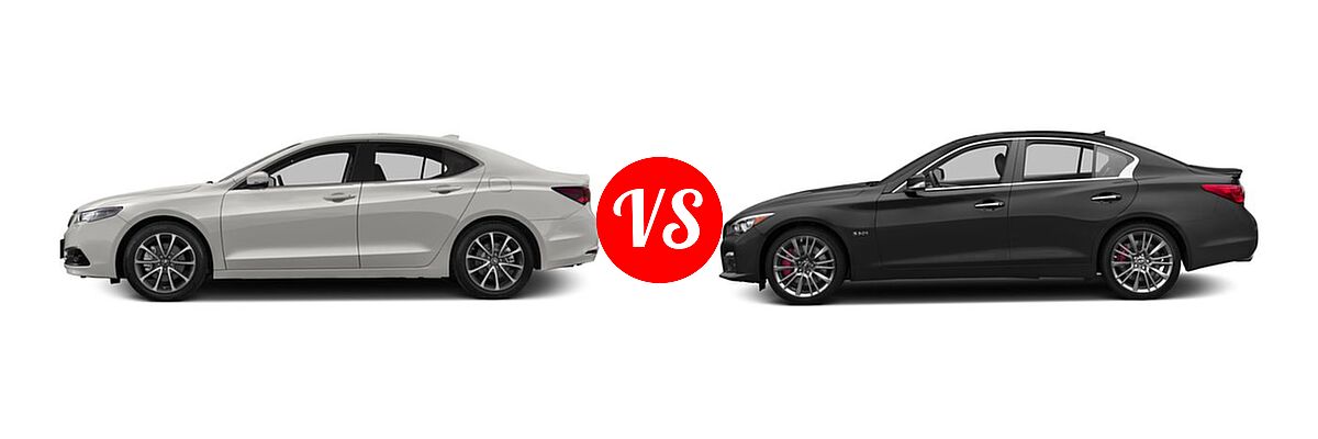 2016 Acura TLX Sedan V6 Advance vs. 2016 Infiniti Q50 Sedan 3.0t Sport - Side Comparison