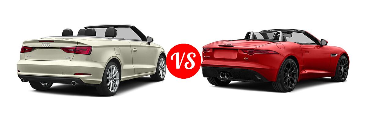 2016 Audi A3 Convertible 1.8T Premium / 2.0T Premium Plus / 2.0T Prestige vs. 2016 Jaguar F-TYPE Convertible S - Rear Right Comparison