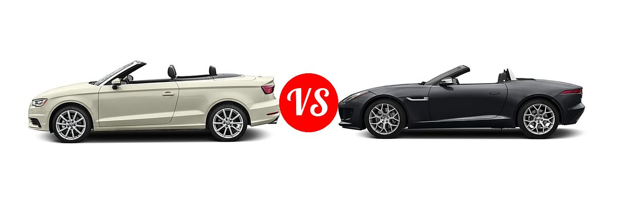 2016 Audi A3 Convertible 1.8T Premium / 2.0T Premium Plus / 2.0T Prestige vs. 2016 Jaguar F-TYPE Convertible 2dr Conv Auto RWD - Side Comparison