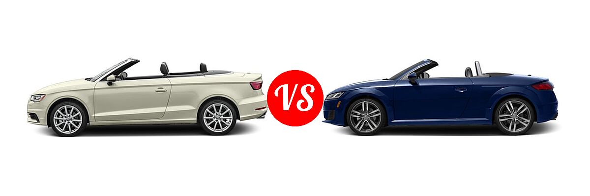 2016 Audi A3 Convertible 1.8T Premium / 2.0T Premium Plus / 2.0T Prestige vs. 2016 Audi TT Convertible 2.0T - Side Comparison