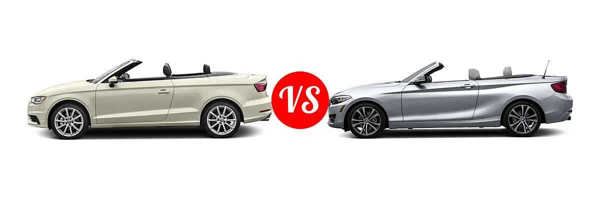 2016 Audi A3 Convertible 1.8T Premium / 2.0T Premium Plus / 2.0T Prestige vs. 2016 BMW 2 Series Convertible 228i / 228i xDrive - Side Comparison