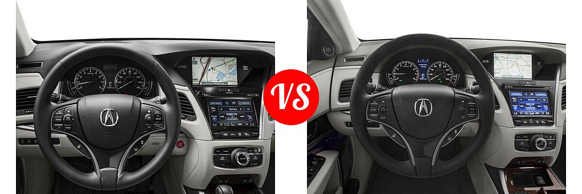 2016 Acura RLX Sedan Advance Pkg vs. 2016 Acura RLX Sedan Hybrid Hybrid Advance Pkg - Dashboard Comparison