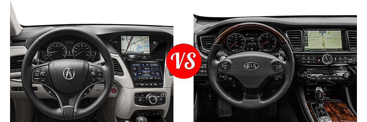 2016 Acura RLX Sedan Advance Pkg vs. 2016 Kia K900 Sedan Luxury - Dashboard Comparison