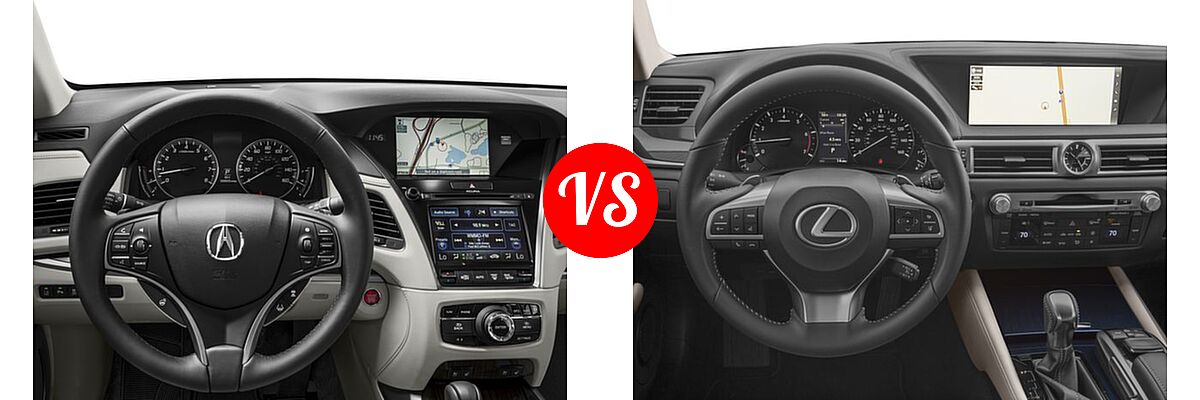 2016 Acura RLX Sedan Advance Pkg vs. 2016 Lexus GS 200t Sedan 4dr Sdn RWD - Dashboard Comparison