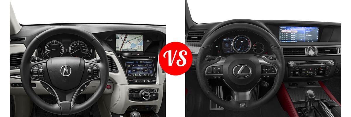2016 Acura RLX Sedan Advance Pkg vs. 2016 Lexus GS 200t Sedan F Sport - Dashboard Comparison