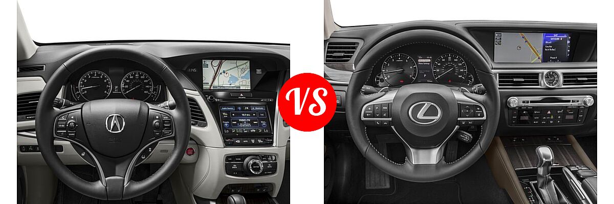 2016 Acura RLX Sedan Advance Pkg vs. 2016 Lexus GS 350 Sedan 4dr Sdn AWD / 4dr Sdn RWD - Dashboard Comparison
