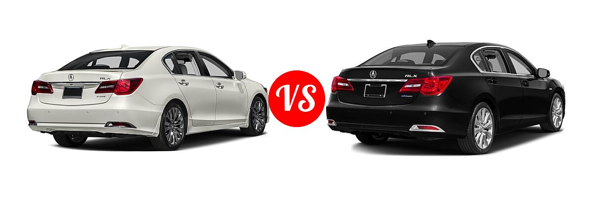 2016 Acura RLX Sedan Advance Pkg vs. 2016 Acura RLX Sedan Hybrid Hybrid Advance Pkg - Rear Right Comparison
