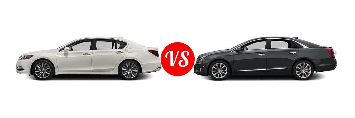 2016 Acura RLX Sedan Advance Pkg vs. 2016 Cadillac XTS Sedan 4dr Sdn FWD / Luxury Collection / Platinum / Platinum V-sport / Premium Collection - Side Comparison