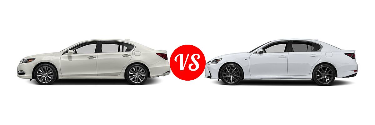 2016 Acura RLX Sedan Advance Pkg vs. 2016 Lexus GS 200t Sedan F Sport - Side Comparison