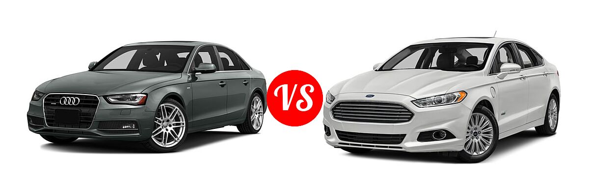 2016 Audi A4 Sedan Premium / Premium Plus vs. 2016 Ford Fusion Energi Sedan SE Luxury / Titanium - Front Left Comparison