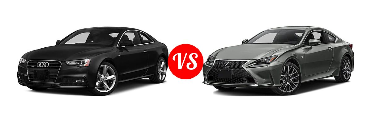 2016 Audi A5 Coupe Premium / Premium Plus vs. 2016 Lexus RC 350 Coupe 2dr Cpe AWD / 2dr Cpe RWD - Front Left Comparison