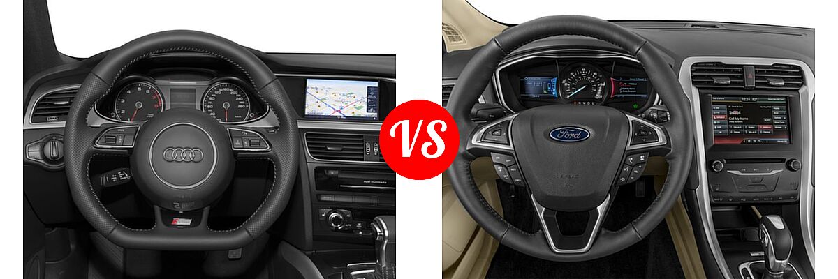 2016 Audi A4 Sedan Premium / Premium Plus vs. 2016 Ford Fusion Energi Sedan SE Luxury / Titanium - Dashboard Comparison