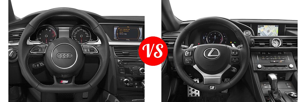2016 Audi A5 Coupe Premium / Premium Plus vs. 2016 Lexus RC 350 Coupe 2dr Cpe AWD / 2dr Cpe RWD - Dashboard Comparison
