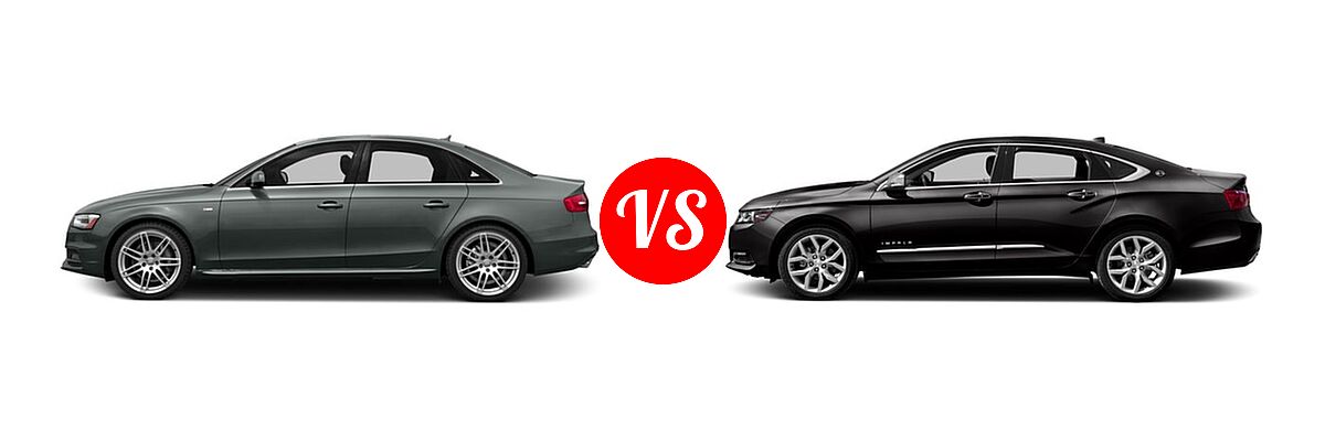 2016 Audi A4 Sedan Premium / Premium Plus vs. 2016 Chevrolet Impala Sedan LTZ - Side Comparison