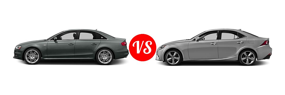 2016 Audi A4 Sedan Premium / Premium Plus vs. 2016 Lexus IS 350 Sedan 4dr Sdn AWD / 4dr Sdn RWD - Side Comparison