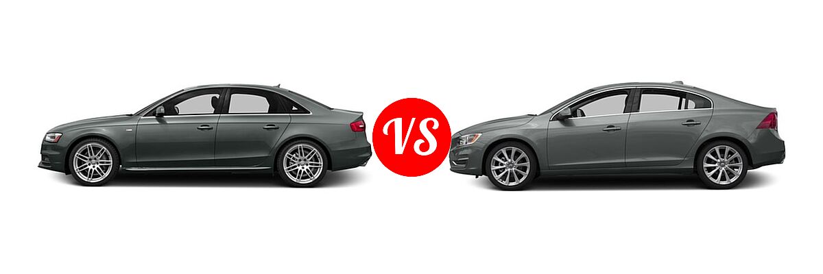 2016 Audi A4 Sedan Premium / Premium Plus vs. 2016 Volvo S60 Sedan T5 Drive-E Platinum / T5 Drive-E Premier / T5 Platinum / T5 Premier - Side Comparison