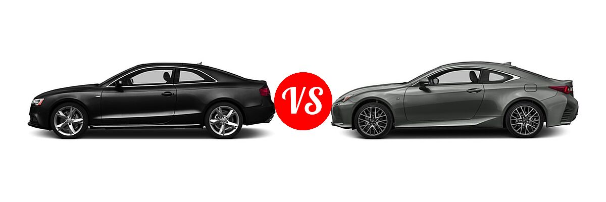 2016 Audi A5 Coupe Premium / Premium Plus vs. 2016 Lexus RC 350 Coupe 2dr Cpe AWD / 2dr Cpe RWD - Side Comparison