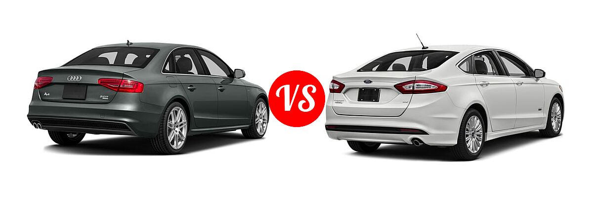 2016 Audi A4 Sedan Premium / Premium Plus vs. 2016 Ford Fusion Energi Sedan SE Luxury / Titanium - Rear Right Comparison