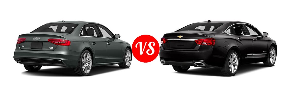2016 Audi A4 Sedan Premium / Premium Plus vs. 2016 Chevrolet Impala Sedan LTZ - Rear Right Comparison