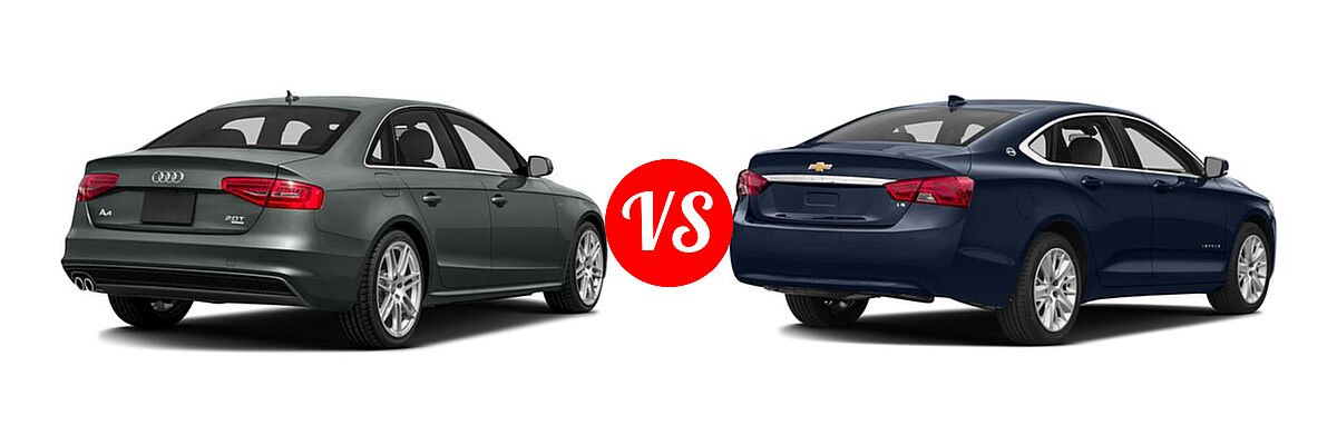 2016 Audi A4 Sedan Premium / Premium Plus vs. 2016 Chevrolet Impala Sedan LS - Rear Right Comparison