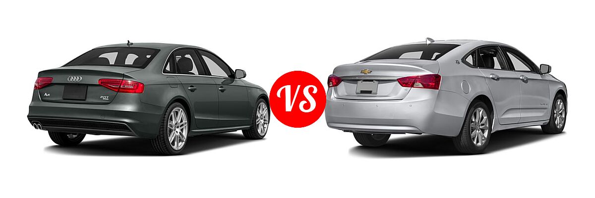 2016 Audi A4 Sedan Premium / Premium Plus vs. 2016 Chevrolet Impala Sedan LT - Rear Right Comparison