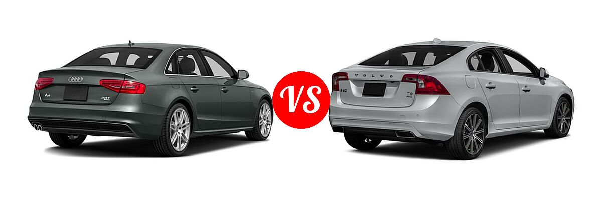 2016 Audi A4 Sedan Premium / Premium Plus vs. 2016 Volvo S60 Sedan T5 / T5 Drive-E / T5 Drive-E Premier / T5 Premier / T6 Drive-E / T6 Drive-E Platinum - Rear Right Comparison