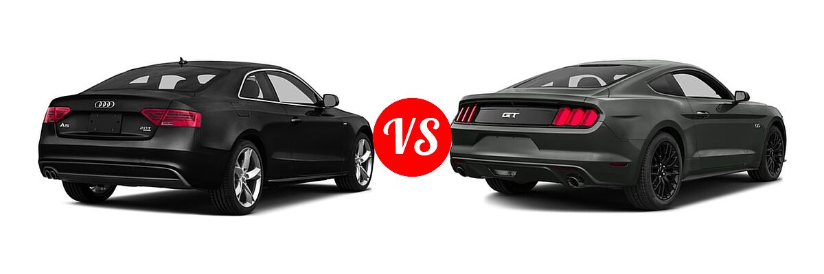 2016 Audi A5 Coupe Premium / Premium Plus vs. 2016 Ford Mustang Coupe GT / GT Premium - Rear Right Comparison
