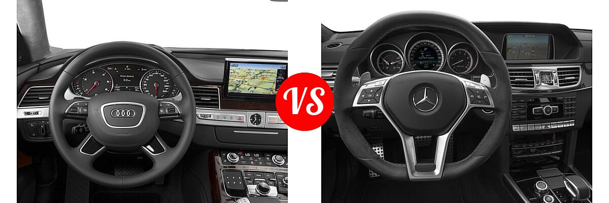 2016 Audi A8 Sedan 3.0T vs. 2016 Mercedes-Benz E-Class AMG E 63 4MATIC S-Model Sedan AMG E 63 S - Dashboard Comparison